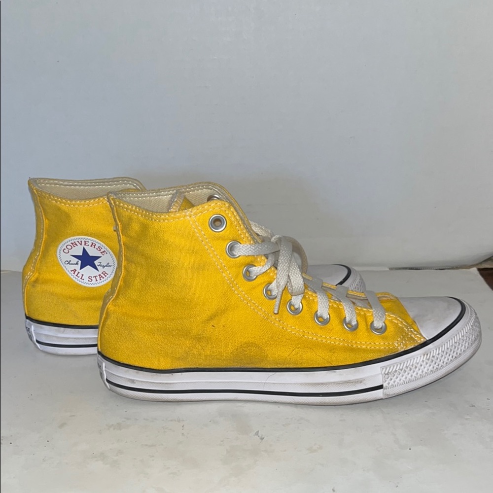 Converse Women's Yellow High-Top Sneakers - Picture 3 of 8